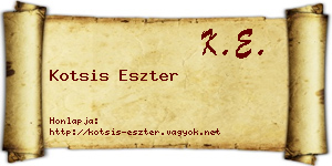 Kotsis Eszter névjegykártya